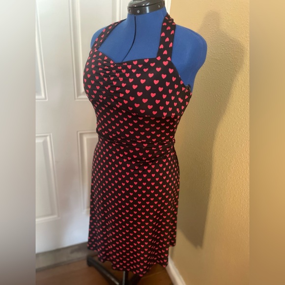 ModCloth Folter Sweetheart Halter / Valentine Hearts Dress / Size M / EUC ❤️ - Picture 4 of 16